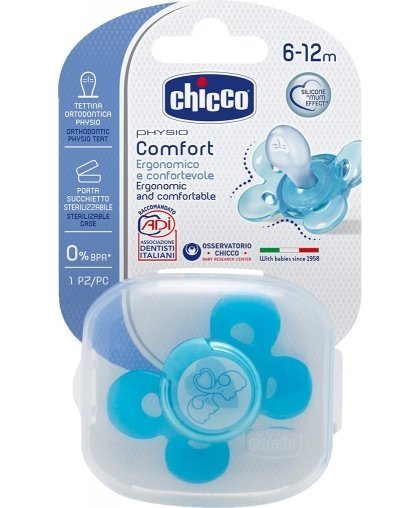 CHICCO Physio Comfort Соска 6-12м, синяя