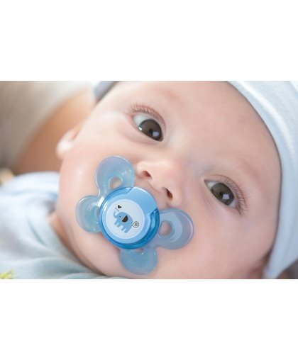 CHICCO Ergonoomiline silikoon lutt, sinine 6-12K / 1Tk – 2