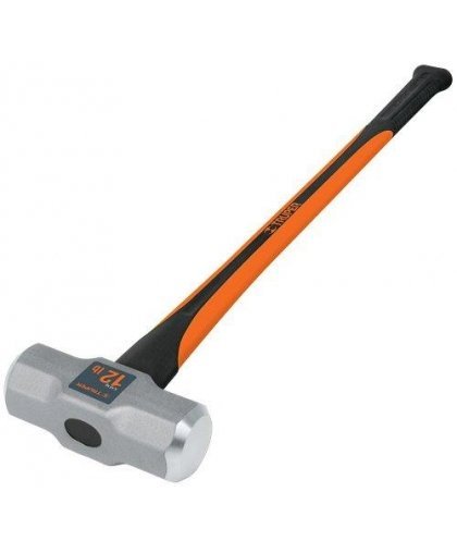 Truper Hammer with fiberglass handle. 91cm long, 3.6kg. Milled ends. Heavy-Duty Tool 16538 – 3