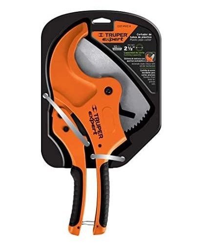 Truper Plastic Pipe Scissors. Robust metal housing, stainless steel blade, For pipes up to 63 mm. The ratchet mechanism. 12867 – 3