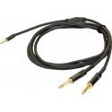 PROEL 3.5mm stereo male - 2 x 6.3mm mono male, 5m, black PROEL 3.5mm stereo male - 2 x 6.3mm mono male, 5m, black