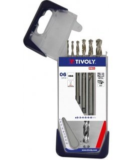 Metalo grąžtų rinkinys HSS pilnai šlifuoti Tivoly Clipster PRO 6vnt Ø2-8mm