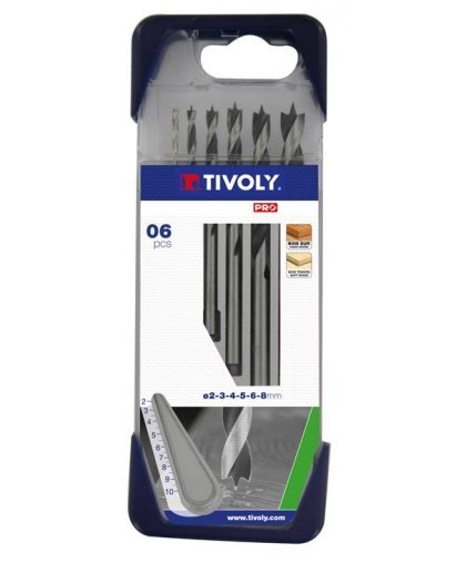Tivoly Wood drill set (for soft wood and hardwood) Clipster PRO 6pcs Ø2-8mm – 2