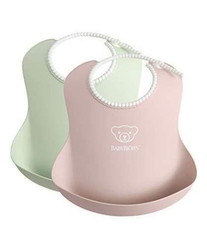 Baby Bjorn BABYBJÖRN soft bibs 2pcs. Powder Green / Powder Pink – 4