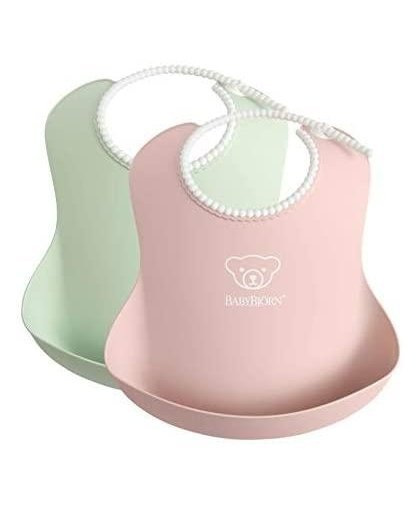 Baby Bjorn BABYBJÖRN soft bibs 2pcs. Powder Green / Powder Pink – 5