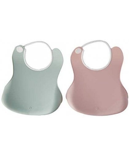 Baby Bjorn BABYBJÖRN soft bibs 2pcs. Powder Green / Powder Pink – 6