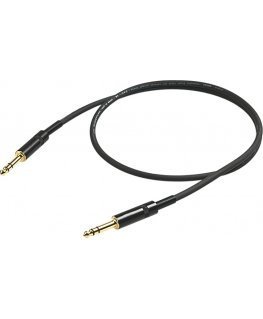 PROEL 6,3mm stereo uros - 6,3mm stereo uros, 2m, musta