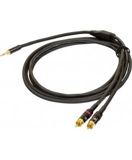 PROEL 3,5mm stereo uros - 2 x RCA uros, 1,5m, musta