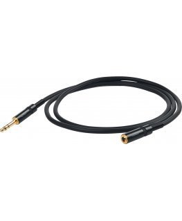 PROEL 6,3mm stereo female - 6,3 mm stereo male, 5m, black