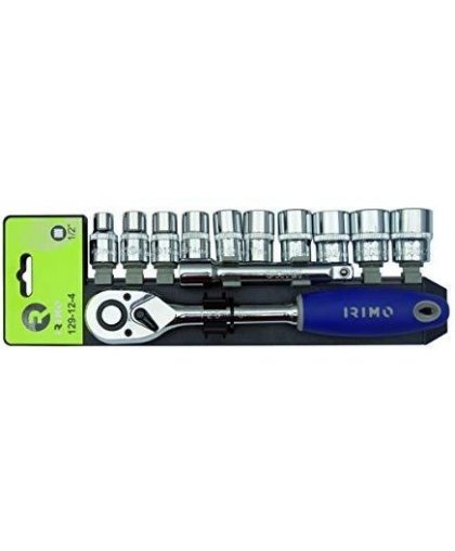 Ratchet 1/2 "and head set with extension 125mm.10-24mm, 12 pcs Irimo – 5