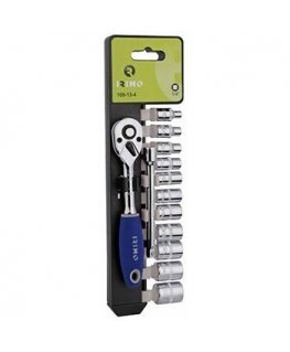 Ratchet with heads 4-14mm + extension 1/4 "12 pcs Irimo