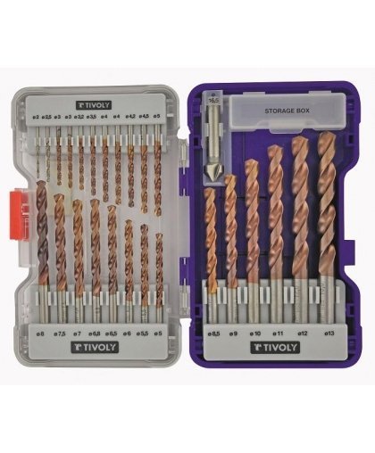 Tivoly Metalo grąžtų rinkinys FURIUS HSS 26vnt Ø1-13mm, gilintuvas 15 mm – 3