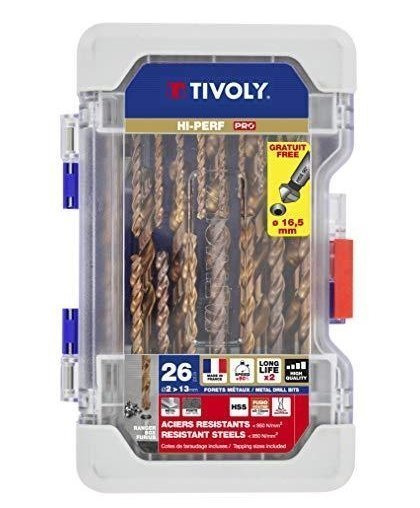 Tivoly Metalo grąžtų rinkinys FURIUS HSS 26vnt Ø1-13mm, gilintuvas 15 mm – 4