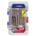 Tivoly Metal drill set FURIUS HSS 26pcs Ø1-13mm, dredger 15 mm
