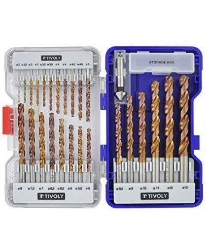 Tivoly Metal drill set FURIUS HSS 26pcs Ø1-13mm, dredger 15 mm – 10