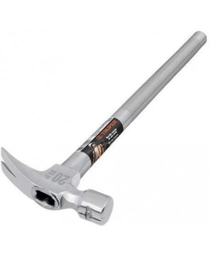 Truper Hammer with long tubular handle. 48.3 cm long handle, 570g. Plated head with magnetic notch for nail support 16661 – 3