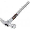 Truper Hammer with long tubular handle. 48.3 cm long handle, 570g. Plated head with magnetic notch for nail support 16661