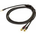 PROEL 3,5mm stereo uros - 2 x RCA uros, 3m, musta