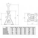 Bahco Atraminiai stovai 1 kpl. (2vnt.) Maks. 3T 288-425 mm Bahco Atraminiai stovai 1 kpl. (2vnt.) Maks. 3T 288-425 mm