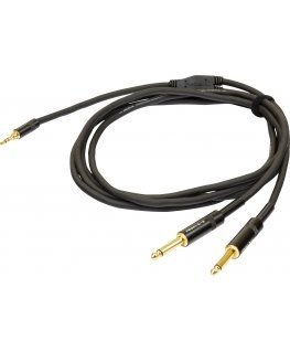 PROEL 3.5mm stereo male - 2 x 6.3mm mono male, 1.5m, black