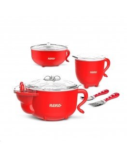 Neno Mucca Bowls Set And Cutlery With Function Of Maintaining Or Cooling Temperature Of Dish