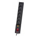 LESTAR LX 610 GA, ülepingekaitse, 1,5 m, must 6 vahelduvvoolu pistikupesa (d) 230 V LESTAR LX 610 GA, ülepingekaitse, 1,5 m, must 6 vahelduvvoolu pistikupesa (d) 230 V