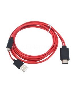 RoGer 4K 30Hz Ultra HD microUSB uz HDMI 2m Vads Sarkans (EU Blister)