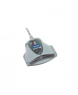 HID Identity 3021 USB smart card reader USB 2.0 Silver, Transparent