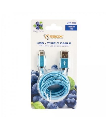 Sbox USB-Type C M/M 1.5m CTYPE-1.5BL blue – 2