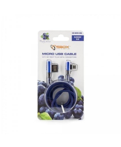 Sbox USB-Micro USB 90 M/M 1.5m USB-MICRO-90BL blueberry blue – 2