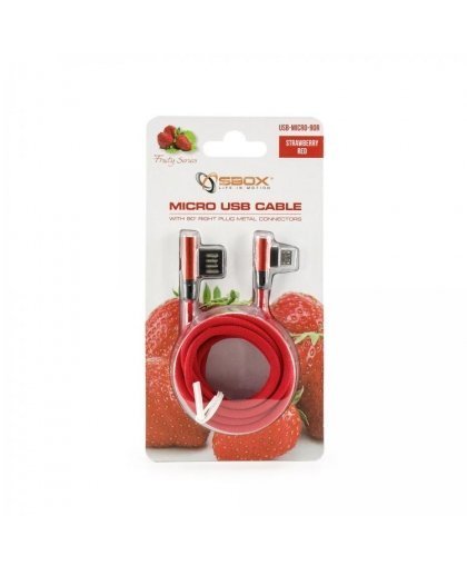 Sbox USB-Micro USB 90 M/M 1.5m USB-MICRO-90R strawberry red – 2