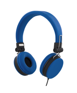 STREETZ headphones with microphone, foldable, 3.5 mm, 1.5 m cable, blue HL-W201