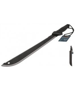 Truper Machete with a saw. Length 46cm. Comfortable non-slip handle. Secure material tray.