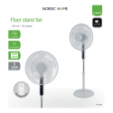 Nordic Home Culture Nordic Home Floor fan with remote control, 40 cm, low noise, time Nordic Home Culture Nordic Home Floor fan with remote control, 40 cm, low noise, time