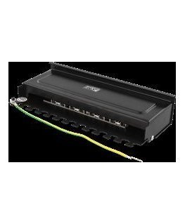 DELTACO Patch Panel, 8xRJ45, Cat6a, Wall Mountable, 10Gbps, Krone Terminals, Metal, Juodas / PAN-211