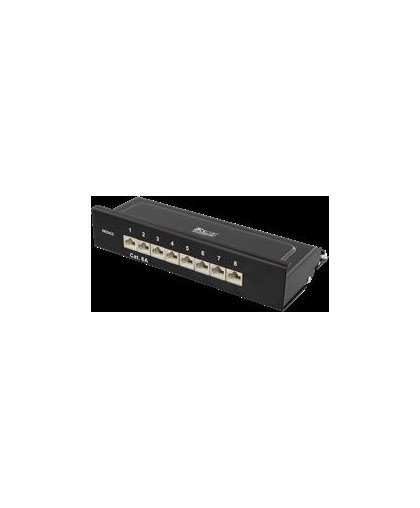DELTACO Patch Panel, 8xRJ45, Cat6a, Wall Mountable, 10Gbps, Krone Terminals, Metal, Juodas / PAN-211 – 2