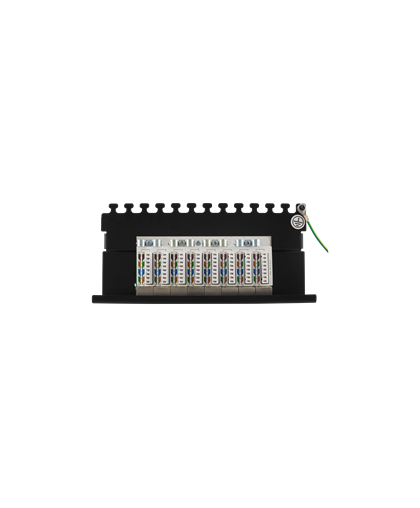 DELTACO Patch Panel, 8xRJ45, Cat6a, Wall Mountable, 10Gbps, Krone Terminals, Metal, Juodas / PAN-211 – 6