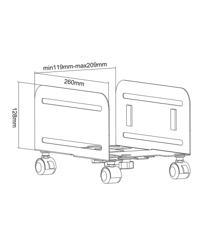 Universal mobile processor stand DELTACO OFFICE black / DELO-0159 – 5