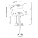 DELTACO OFFICE extension holder, white / DELO-0201 DELTACO OFFICE extension holder, white / DELO-0201