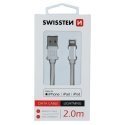 Swissten MFI Textile Fast Charge 3A Lightning (MD818ZM/A) Data and Charging Cable 2.0m Swissten MFI Textile Fast Charge 3A Lightning (MD818ZM/A) Data and Charging Cable 2.0m