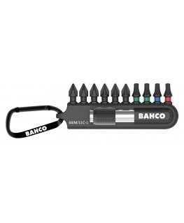 Bahco Shock nozzle set 25mm 11pcs, with carbine, PH, PZ, TORX + holder