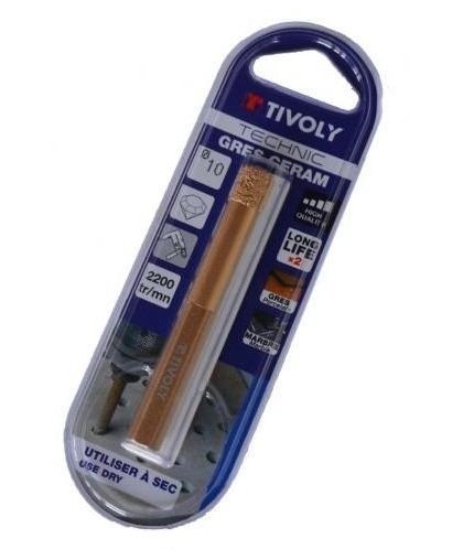 Diamond drill for tiles and marble TIVOLY, with paraffin, "Heavy duty", Hex shank (Ø) 8 mm – 2