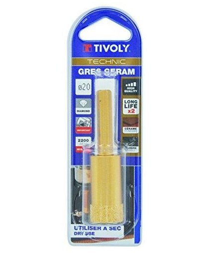 Diamond drill for tiles and marble TIVOLY, with paraffin, "Heavy duty", Hex shank (Ø) 8 mm – 3