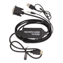 DELTACO VGA su audio - HDMI kabelis, VGA / HDMI / USB / 3.5mm, 1920x1080 60Hz, 2m, juodas / VGA-HDMI17