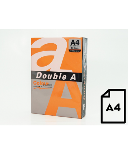 Color paper Double A, 80g, A4, 500 sheets, Saffron – 2
