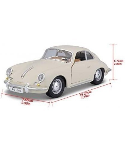 BBURAGO automodelis 1/24 Porsche 356B Coupe 1961, 18-22079 – 23