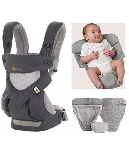 ERGOBABY carrier 360 COOL AIR, carbon gray, BC360PBLKGRY – 5