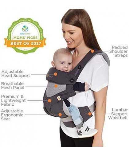 ERGOBABY carrier 360 COOL AIR, carbon gray, BC360PBLKGRY – 28