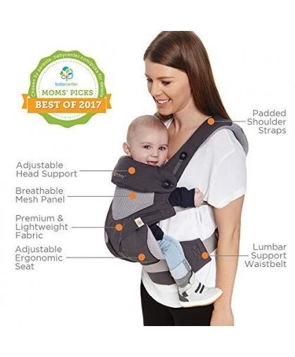 ERGOBABY carrier 360 COOL AIR, carbon gray, BC360PBLKGRY – 32
