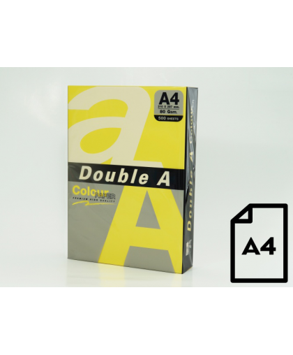 Colored paper Double A, 80g, A4, 500 sheets, Lemon – 2